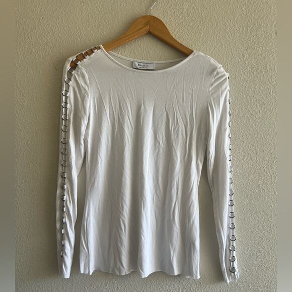 Bailey 44 Tops - Bailey 44 hooped long sleeve‎ white top size Small grunge neutral